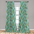 thumbnail image 5 of Floral Curtains 2 Panels Set, Expressionist Pink Tulips Flowers Foliage Summer Ferns Paradise Exotic Hawaiian, Window Drapes for Living Room Bedroom, 56"W X 84"L, Multicolor, by Ambesonne, 5 of 5