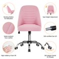 thumbnail image 6 of Topeakmart Faux Leather Mid Back Desk Chair with Wheels for Home Office, Pink, 6 of 9