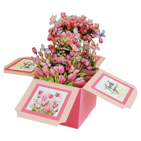 Sylvtty 3D Birthday Card Pop-Up Happy Birthday Greeting Card Gift Box with Envelope Handmade Foldable Celebration Card for Family&Friend