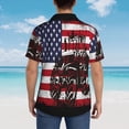 thumbnail image 4 of KLL USA Vintage Flag Tractor Print Men's Hawaiian Shirt Short Sleeve Button Down Beach Shirts,Small, 4 of 7