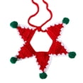 thumbnail image 2 of Flmtop Pet Hand-knitted Christmas Five-pointed Star Adjustable Cat Dog Collar Accessory Red, 2 of 9