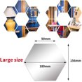 thumbnail image 4 of Hexagon Wall Decals, Mirror Wall Stickers,15 PCS Large Removable Acrylic Mirror Wall Stickers Non Glass Mirror 3D Wall Decor Plastic Mirror Tiles Self Adhesive Tiles for Home Living Room Bedroom D?cor, 4 of 7