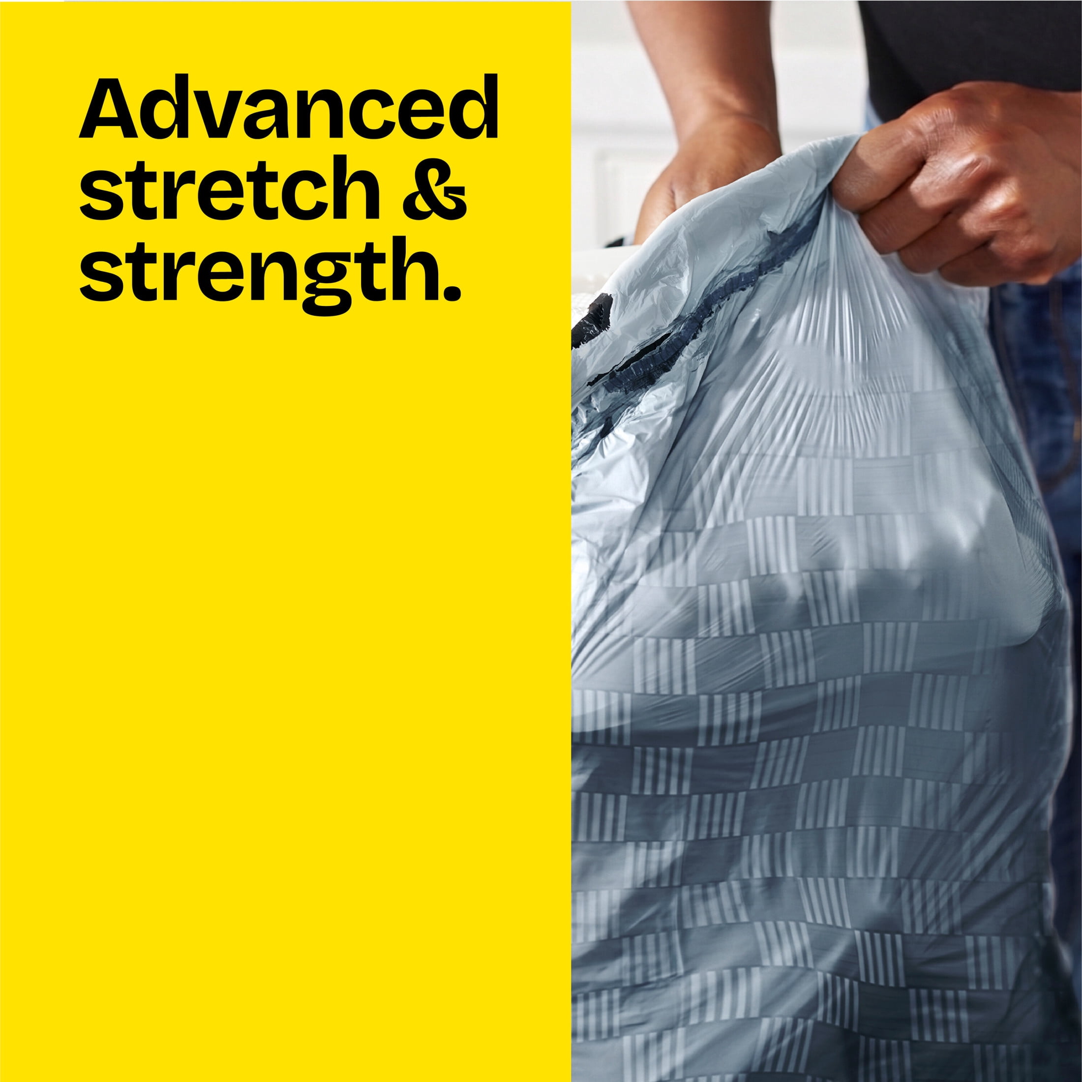 Glad ForceFlex Tall Kitchen Drawstring Trash Bags, 13 Gal, Fresh Clean Febreze, 120 Count