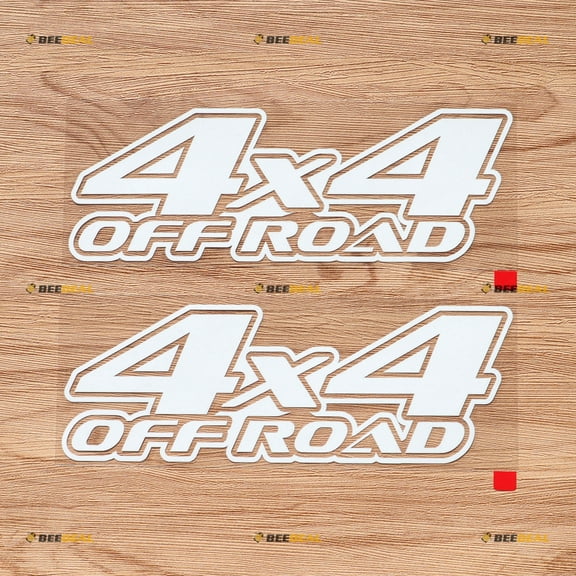 4X4 Off Road Decal Sticker Car Vinyl - 2 Pack White, 8 Inches - Style A No Background