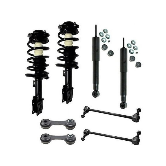 Front and Rear Shock Strut Coil Spring Sway Bar Link Kit - Compatible with 2004 - 2012 Chevy Malibu 2005 2006 2007 2008 2009 2010 2011