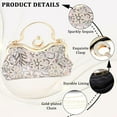 thumbnail image 2 of Evening Bag Beaded Clutch Handbag for Women, Floral Embroidery Rhinestone Vintage Bags for Wedding Prom Bridal Party, 2 of 6