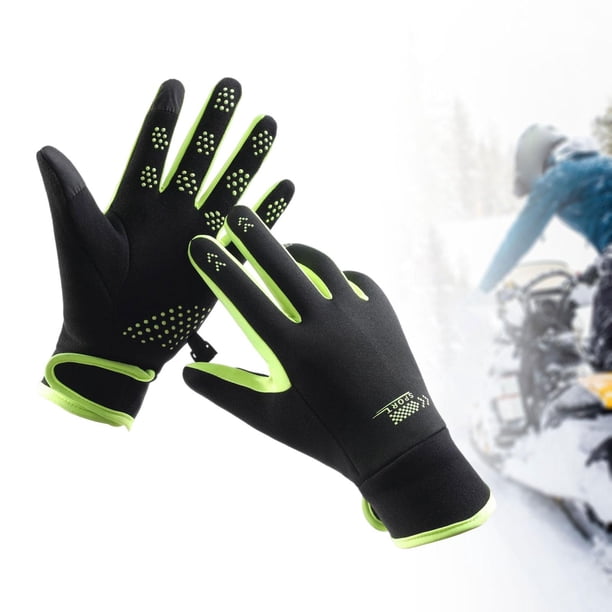 Guantes de invierno a prueba de viento, guantes de snowboard para correr, conducir, deportes al aire libre Hombres con muñeca pegajosa
