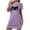 Purple, variant on Lorytime Vintage House Dress Womens Knee Length Short Sleeve Nightgowns Oversized Round Neck Cute Nightshirts Nightdress Sleepdress Comfy Soft Lounge Pajamas Dress Black L