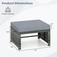thumbnail image 3 of Gymax 2 Pieces Patio PE Rattan Ottomans with Soft Zippered Cushions for Deck Gray, 3 of 9