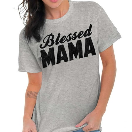 Extreme L/s Shirt - Brisco Brands Blessed Mama Mothers Day Jesus Lady Short Sleeve T Shirt