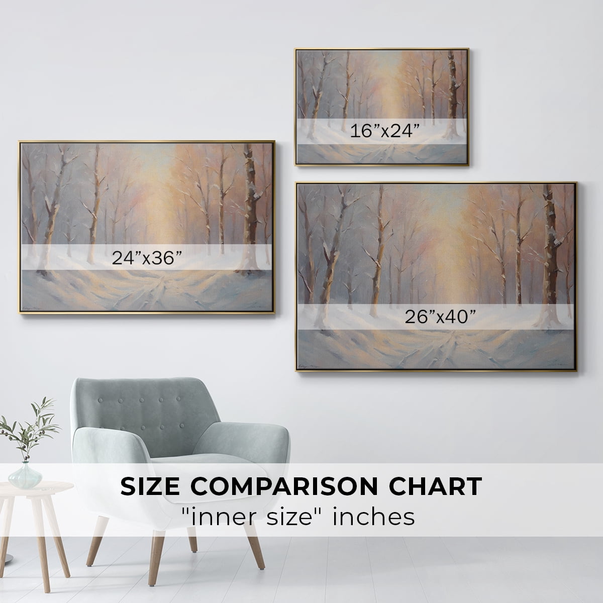 Vintage Landscape-CXCI By Wexford Home Framed in Gold Wood Gallery Wrapped Canvas 27 in. x 41 in.