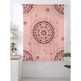 thumbnail image 2 of Sheer Curtains 63 Inch Length, Pink Floral Semi Sheer Curtains Light Filtering Window Treatment, Circular Flowers Ethnic Abstract Aesthetic Privacy Voile Drapes for Living Room Bedroom 52x63 Inch, 2 of 7