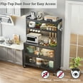 thumbnail image 3 of 64" Kitchen Pantry Storage Cabinet, 5 Tier Metal Storage Cabinet with Wheels, Transparent Flap Door & DIY Hole Board , Kitchen Storage Bakers Rack, for Kitchen, Living Room, 3 of 9