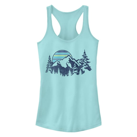 Junior's Lost Gods Blue Mountain Range Scene Racerback Tank Top