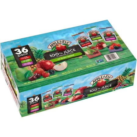 (36 count) Apple and Eve 100% Juice Variety Pack - 36-6.75 fl. oz. aseptic