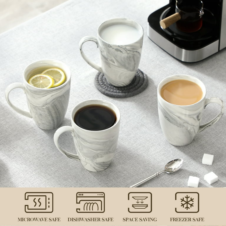 Vancasso Coffee Mugs Set of 6, 16 oz Porcelain, Grey photo 2