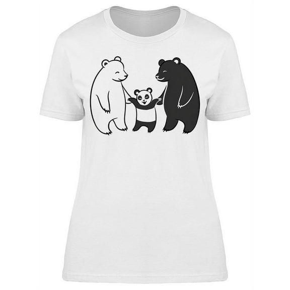 White And Black Bear With Panda T-Shirt Women -Image by Shutterstock, Female 3X-Large