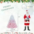 thumbnail image 3 of Costway 5 FT Artificial Christmas Tree with 456 Branch Tips & Folding Metal Stand White & Pink, 3 of 9