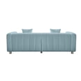 thumbnail image 7 of 84" Teddy Velvet 3-Seater Sofa, Modern Plush Bubble Couch with Deep Seat and 6 Metal Legs, Blue, For Living Room, Bedroom, Office, 7 of 7