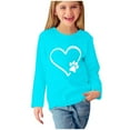 thumbnail image 2 of Piuwrlz Girls Long Sleeve T-Shirt Kids Cotton Shirts T Shirt Tops Light Blue Size 5 Years, 2 of 4