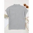 thumbnail image 4 of Women'S Solid Sleeveless Vest Mock Neck Cap Sleeve Knitwear Sweater Tops Light Gray L, 4 of 6