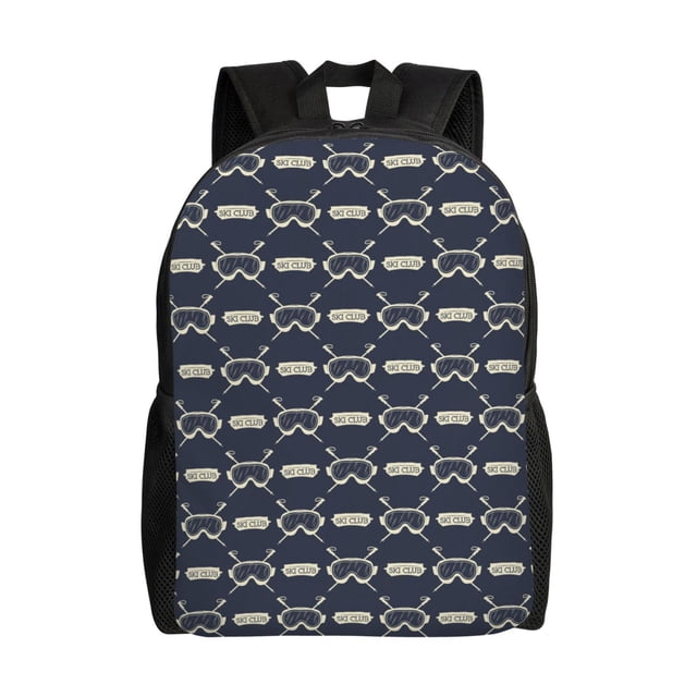 Disketp Ski Goggles Vintage Print Mochila Unisex de Apertura Lateral Completa, Mochila para Laptop para Escuela, Trabajo y Viajes