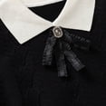 thumbnail image 5 of Jalioing Girls Sweaters Fall Winter Collared Patchwork Sweater Tops Fashion Thermal Cable Knit Pullover 2-10 Years, 5 of 8