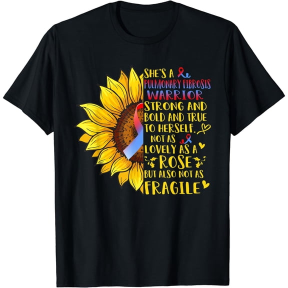 Pulmonary Fibrosis Warrior Sunflower T-Shirt