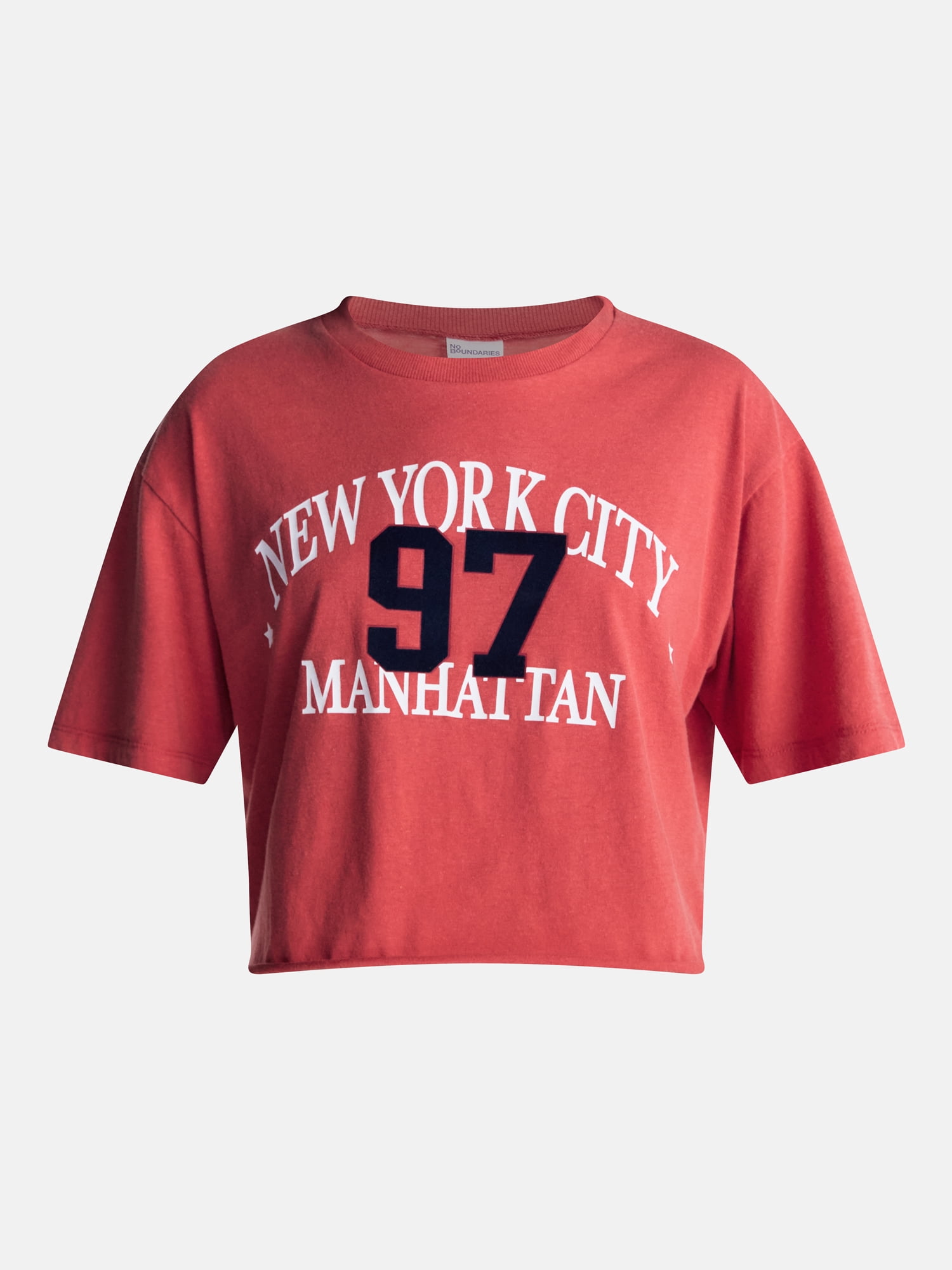 No Boundaries Boxy Cropped Graphic Tee, Women's and Women's Plus XXS-4X