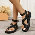 thumbnail image 4 of Mepaouo Women's Flat Sandals Summer Strappy Toe Ring Platform Sandal Slingback Walking Shoe Size 8, 4 of 9
