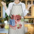 thumbnail image 5 of Women Men Adjustable Bib Apron with Pockets Pioneer Colorful Floral Cooking Kitchen Aprons, 5 of 7