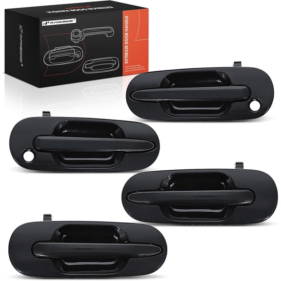 A-Premium Outside Exterior Door Handles Compatible with Honda CR-V CRV 1997 1998 1999 2000 2001, Smooth Black, 4-PC Set, Front & Rear Driver and Passenger Side