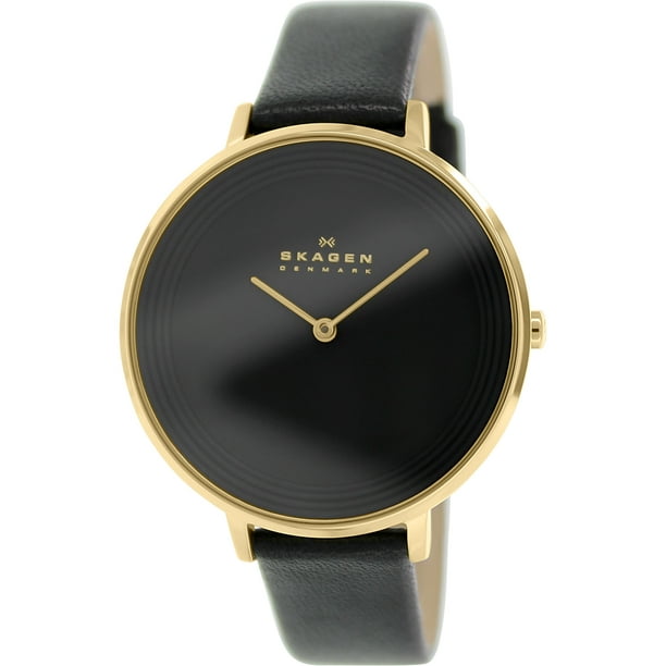 Skagen Skagen Women's Black Ditte Dress Leather Band Watch SKW2286
