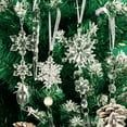 thumbnail image 4 of 18PCS Christmas Tree Decoration Crystal Ornaments Hanging Acrylic Christmas Snowflake Icicle Drop Crystal Ornaments for Xmas Tree Winter New Year Party Supplies, 4 of 9
