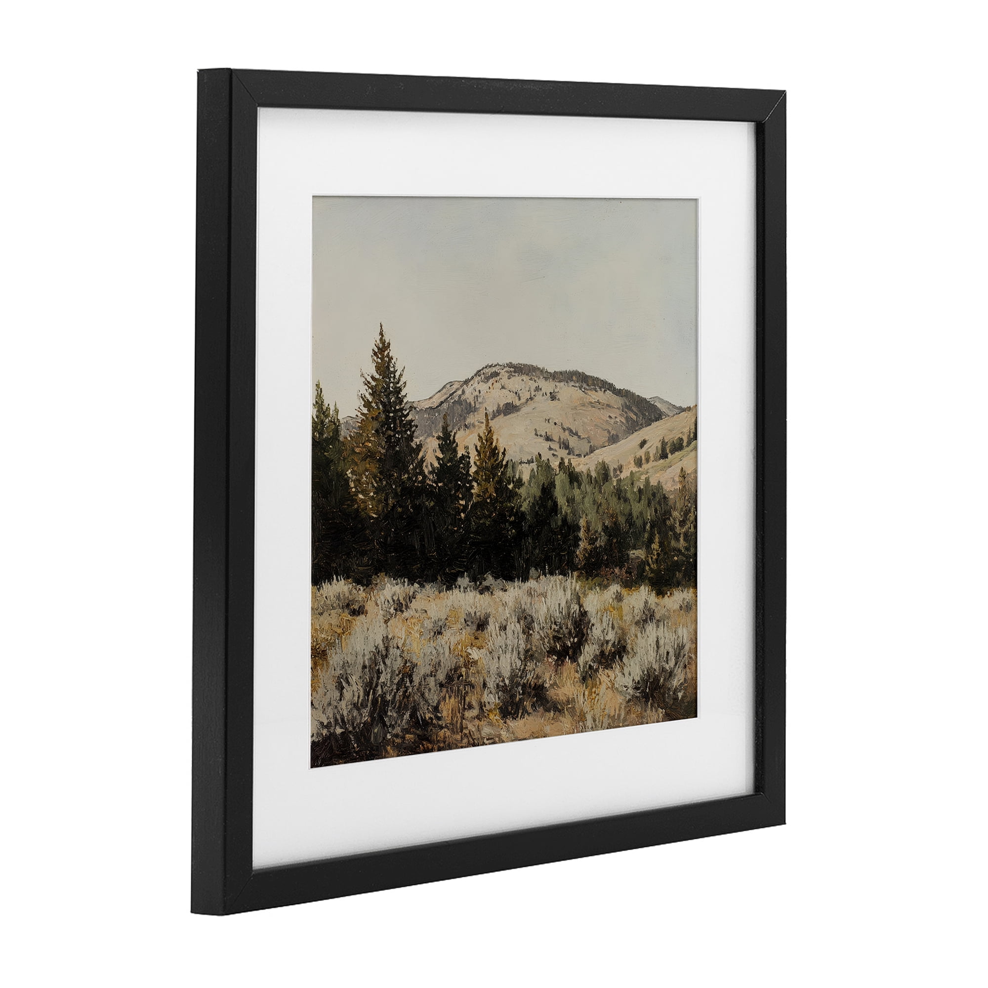 Stupell Industries Cedar Mountain View Black Framed Print Under Glass, design by Petal Prints Design
