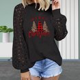 thumbnail image 1 of Pntutb Blusa de manga larga de encaje con cuello redondo y estampado navideño para mujer Tops sólidos Pntutb Pntutb-5611, 1 of 5