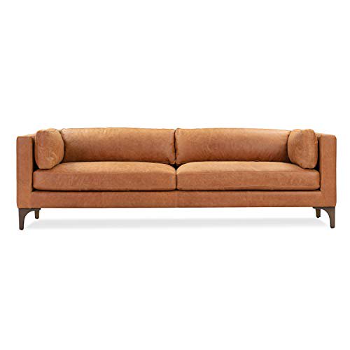 POLY & BARK Argan Sofa in Full-Grain Pure-Aniline Italian Tanned Leather in Cognac Tan
