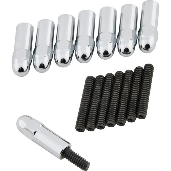 Chrome Acorn Valve Cover Nuts, 1/4-20 x 1-3/8 Inch