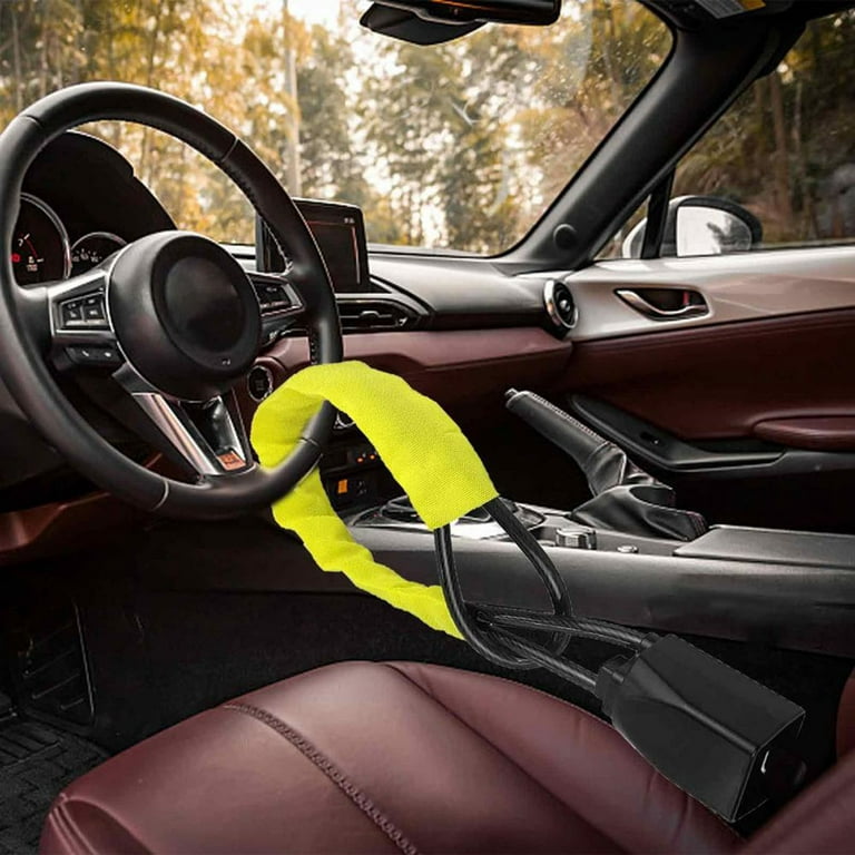 Wioihee Steering Wheel Lock Seat Belt Lock Security Anti-theft Handbag Lock  Fit Most Cars Vehicle SUV Golf Cart