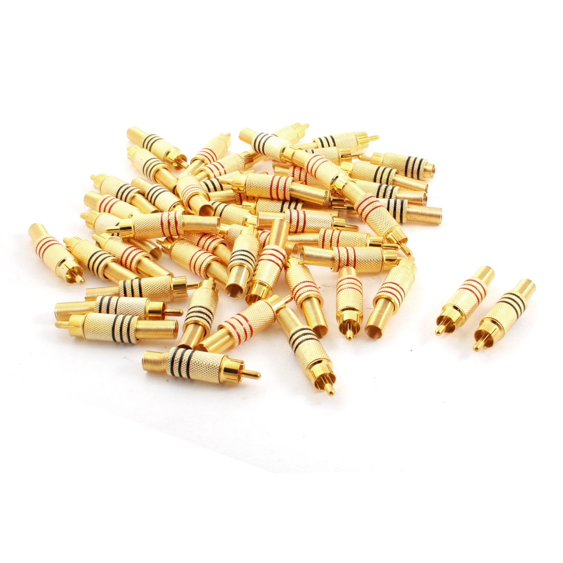 10 Pcs Brass Gold Plated RCA Male Plug Adapter Connector soldering S T2 