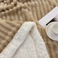 thumbnail image 5 of ROSEKIND Ultra Large Striped Flannel Sherpa Reversible Weighted Throw Blanket-90X90inch, 5 of 6