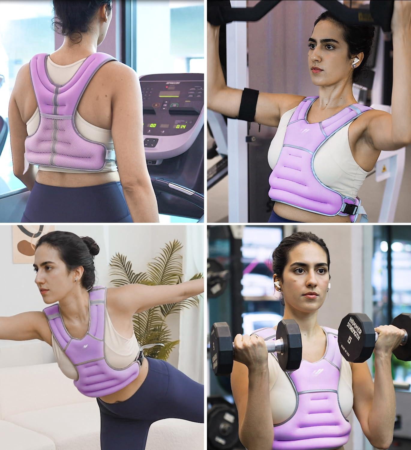 Purple 6 lbs Weighted Vest for Walking Running Workout Fitness