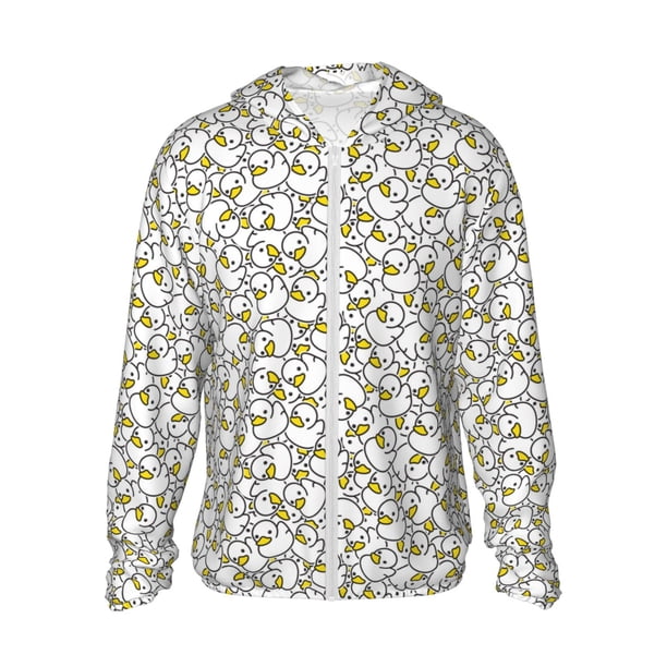 Fotbe Ducky Chaqueta con Protección Solar UPF 50+ para Hombre y Mujer, Camisa con Capucha y Bolsillos-Small
