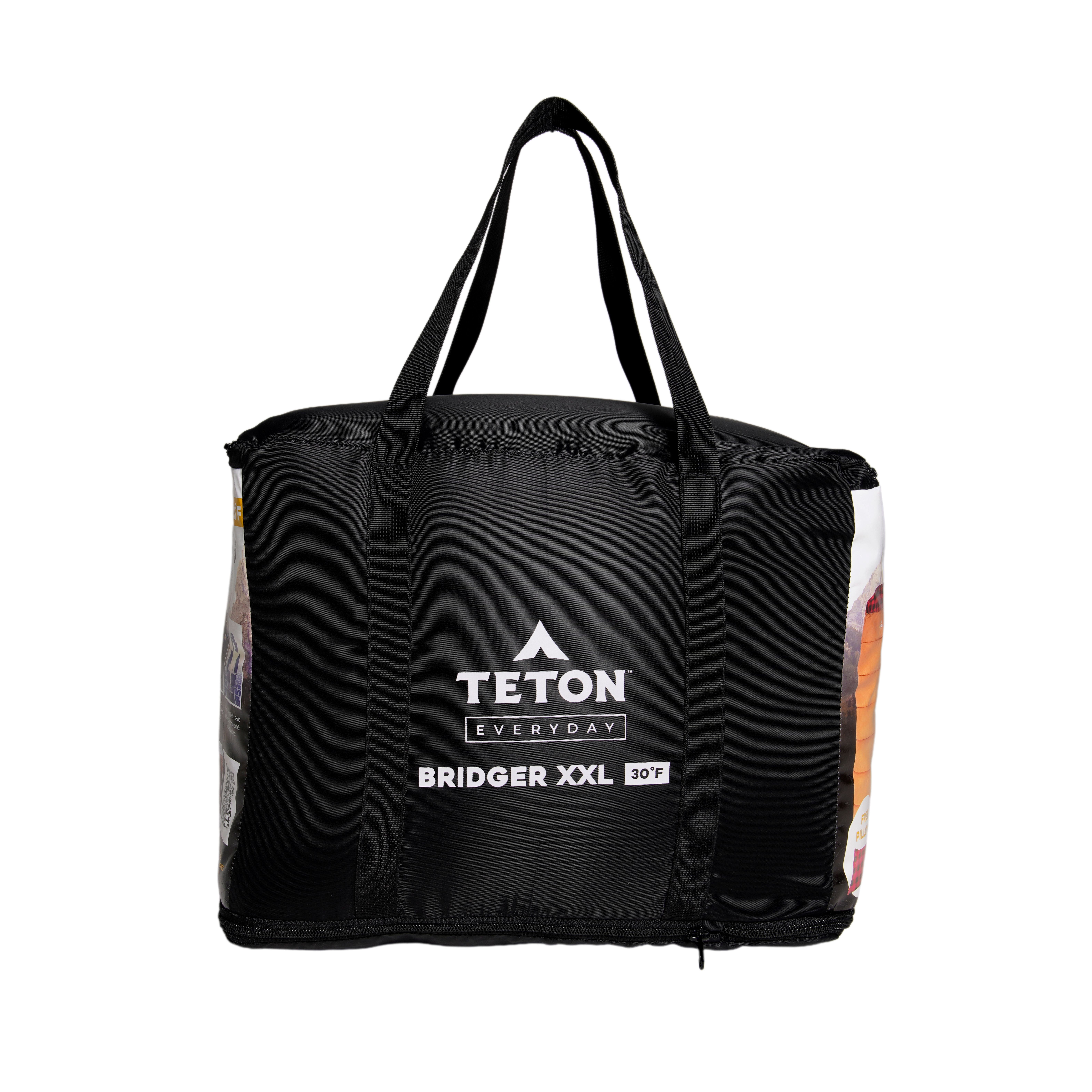 Teton Bridger XXL 30°F Sleeping Bag – Extra‑Wide Canvas Outdoor Bag with Flannel Lining & Compression Sack