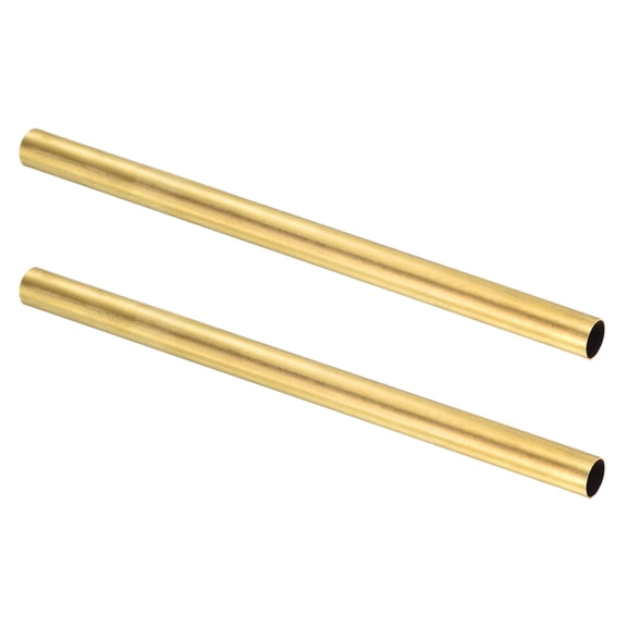 2Pcs Brass Round Tube, 13mm OD 0.5mm Wall Thickness 200mm Length Seamless Tubing
