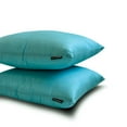 thumbnail image 2 of The HomeCentric Plain Pillow Covers Sea Green Pack of 2, 22"x22" (55x55 cm) Throw Pillow Cases, Art Silk Plain & Solid Throw Pillows For Sofa, Solid Pattern Modern Style - Sea Green Luxury, 2 of 5