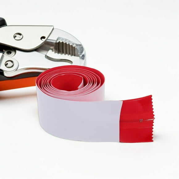 IFANLANDOR Red Plastic Door Dust Barrier with Zipper Design for Convenient Access and Protection