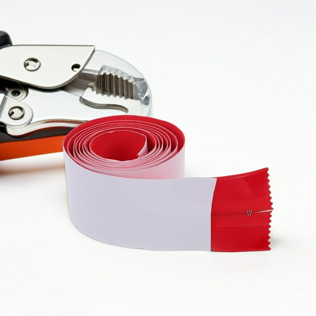 IFANLANDOR Red Plastic Door Dust Barrier with Zipper Design for Convenient Access and Protection