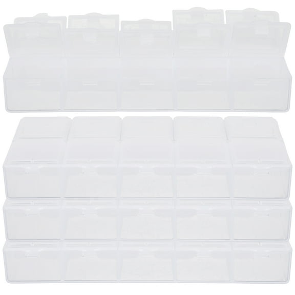 Eease 4Pcs Small Divided Box Jewelry Storage Box Bead Earring Organizer Plastic Bead Storage Box