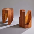 thumbnail image 3 of Yosegi Wood Stool Pair - Japanese Craftsmanship, 3 of 10